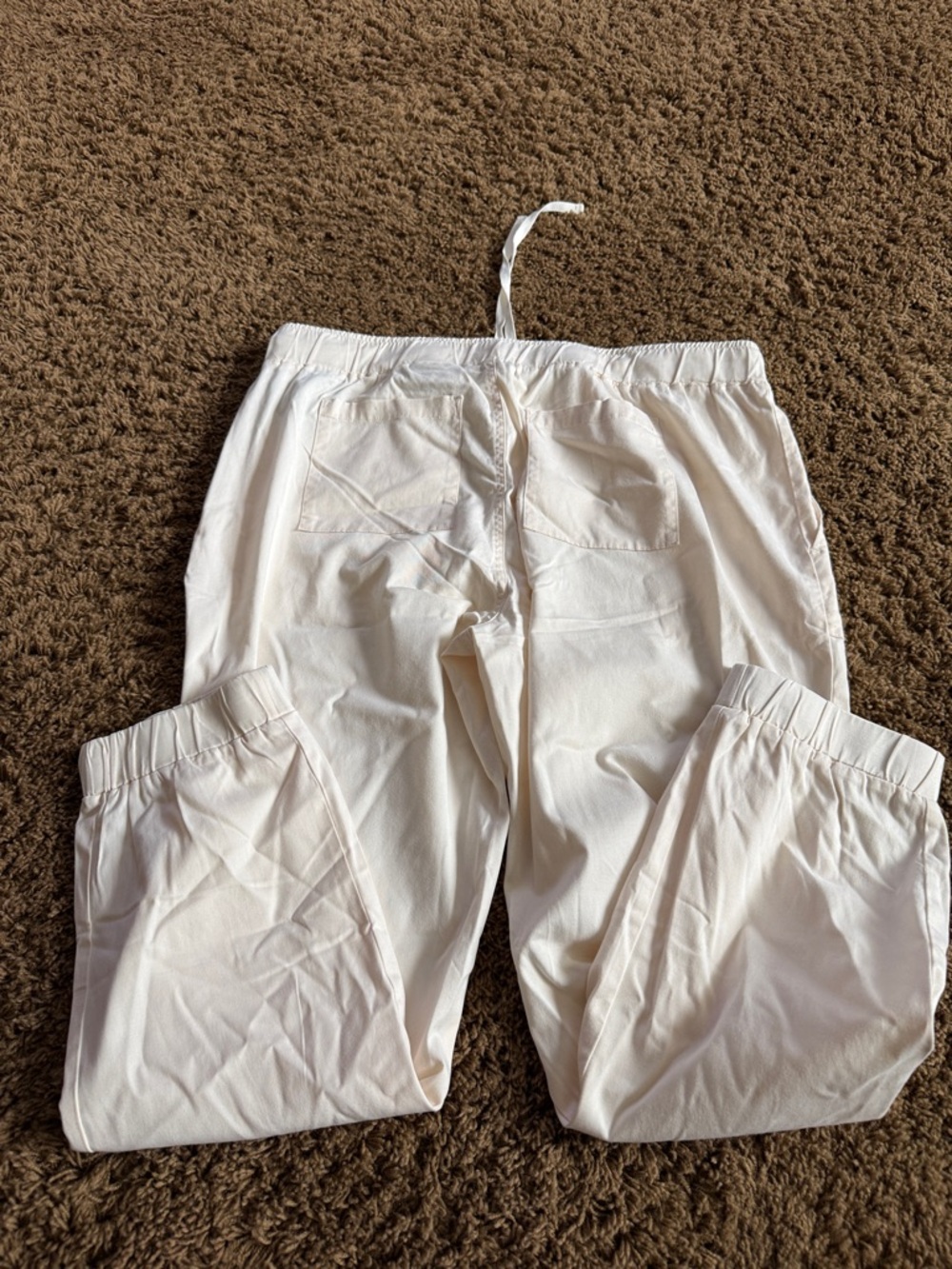 NWT Buffalo David Bitton White Elastic Waist Drawstring Joggers - Picture 2 of 3